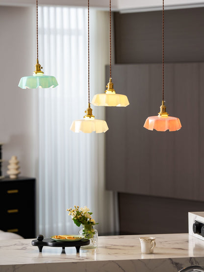 Hanging Ceiling Light Fixture Textured Dome Shade White Beige Pink Blue for Kitchen Island Dining Room Adjustable Height Indoor Pendant Lamp