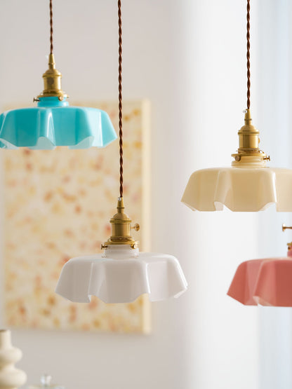 Hanging Ceiling Light Fixture Textured Dome Shade White Beige Pink Blue for Kitchen Island Dining Room Adjustable Height Indoor Pendant Lamp
