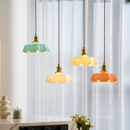 Hanging Ceiling Light Fixture Textured Dome Shade White Beige Pink Blue for Kitchen Island Dining Room Adjustable Height Indoor Pendant Lamp