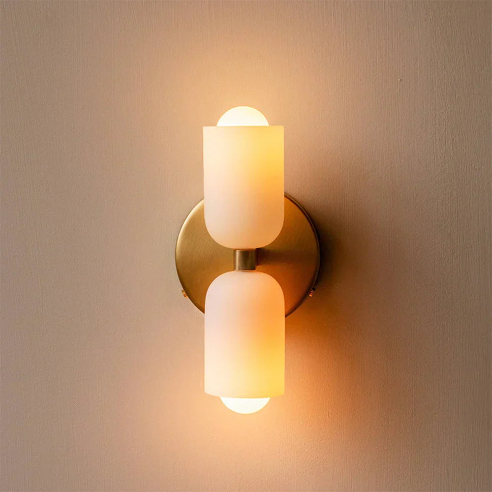 Iron & Glass Sconce Dual-Light Fixture for Bedroom Hallway Bathroom Parisian-Inspired Accent 10 in Tall E14 Socket 6 Finishes