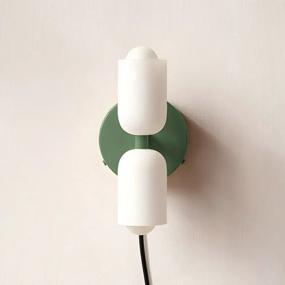 Iron & Glass Sconce Dual-Light Fixture for Bedroom Hallway Bathroom Parisian-Inspired Accent 10 in Tall E14 Socket 6 Finishes