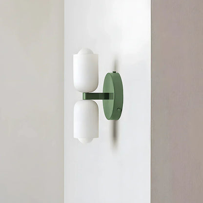 Iron & Glass Sconce Dual-Light Fixture for Bedroom Hallway Bathroom Parisian-Inspired Accent 10 in Tall E14 Socket 6 Finishes