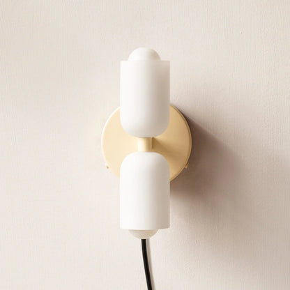 Iron & Glass Sconce Dual-Light Fixture for Bedroom Hallway Bathroom Parisian-Inspired Accent 10 in Tall E14 Socket 6 Finishes