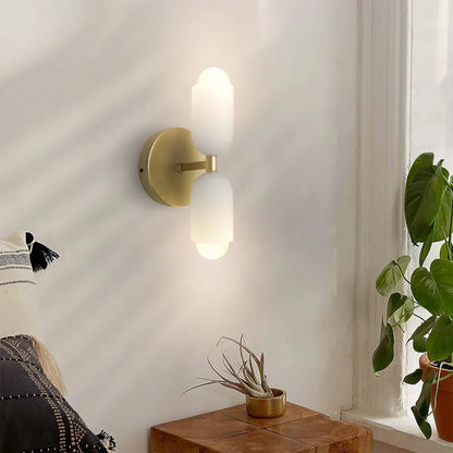 Iron & Glass Sconce Dual-Light Fixture for Bedroom Hallway Bathroom Parisian-Inspired Accent 10 in Tall E14 Socket 6 Finishes