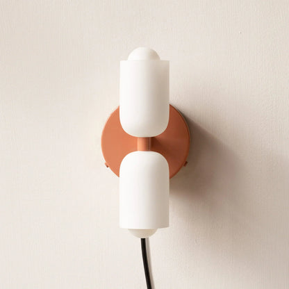 Iron & Glass Sconce Dual-Light Fixture for Bedroom Hallway Bathroom Parisian-Inspired Accent 10 in Tall E14 Socket 6 Finishes