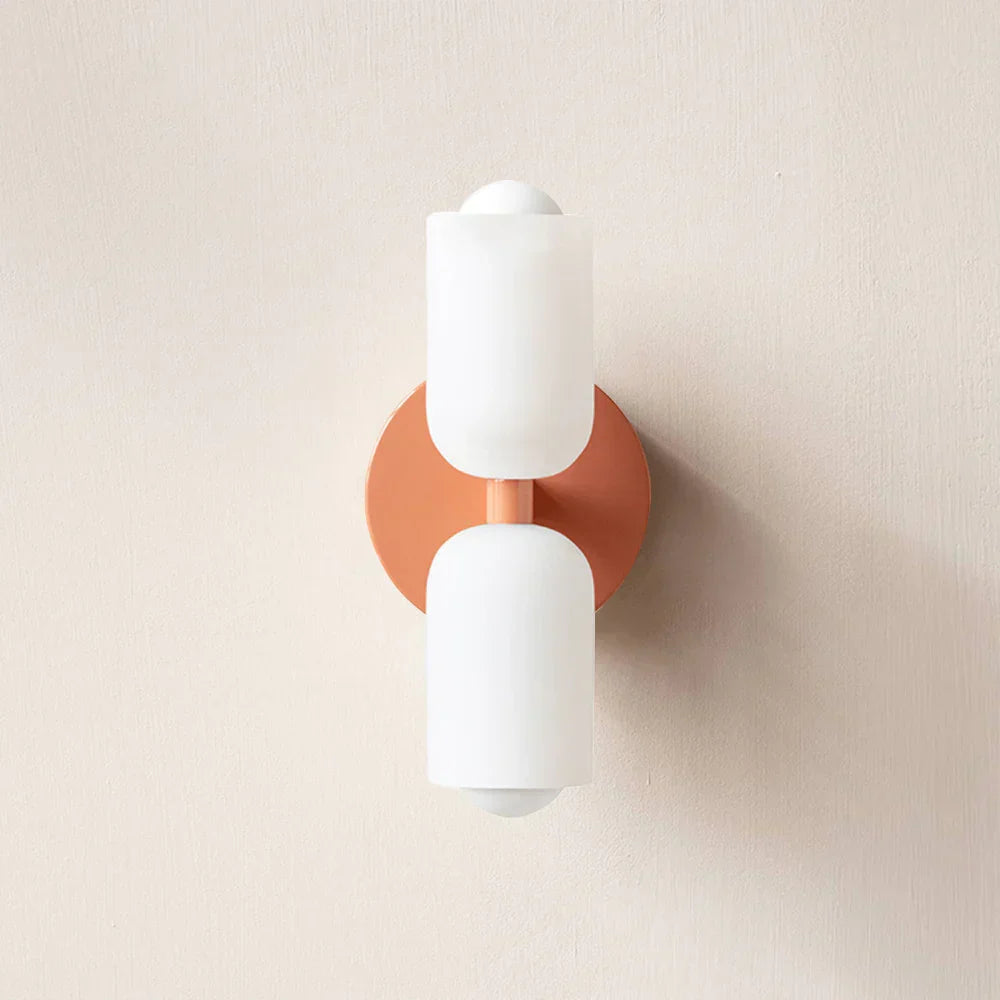 Iron & Glass Sconce Dual-Light Fixture for Bedroom Hallway Bathroom Parisian-Inspired Accent 10 in Tall E14 Socket 6 Finishes