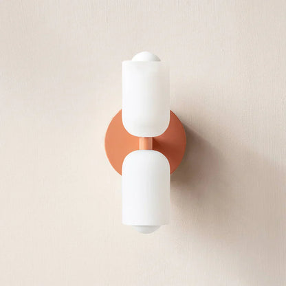 Iron & Glass Sconce Dual-Light Fixture for Bedroom Hallway Bathroom Parisian-Inspired Accent 10 in Tall E14 Socket 6 Finishes