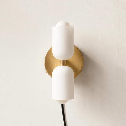 Iron & Glass Sconce Dual-Light Fixture for Bedroom Hallway Bathroom Parisian-Inspired Accent 10 in Tall E14 Socket 6 Finishes
