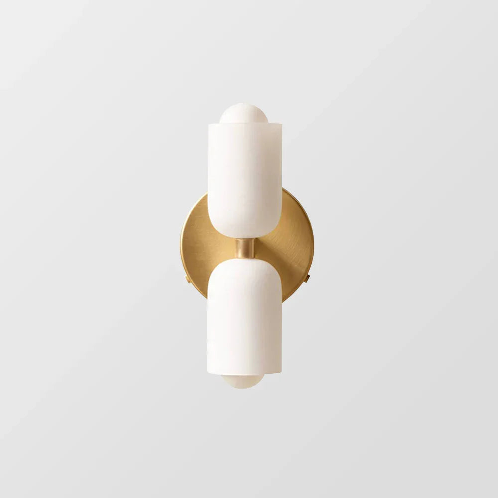 Iron & Glass Sconce Dual-Light Fixture for Bedroom Hallway Bathroom Parisian-Inspired Accent 10 in Tall E14 Socket 6 Finishes