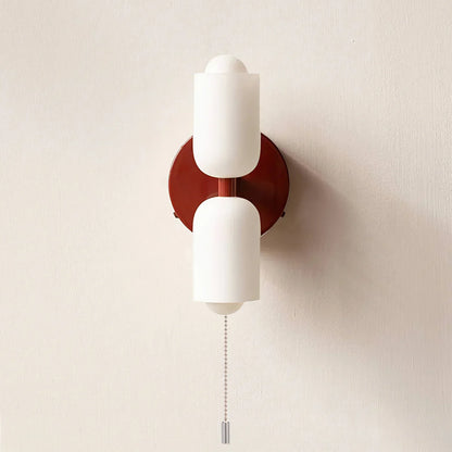 Iron & Glass Sconce Dual-Light Fixture for Bedroom Hallway Bathroom Parisian-Inspired Accent 10 in Tall E14 Socket 6 Finishes