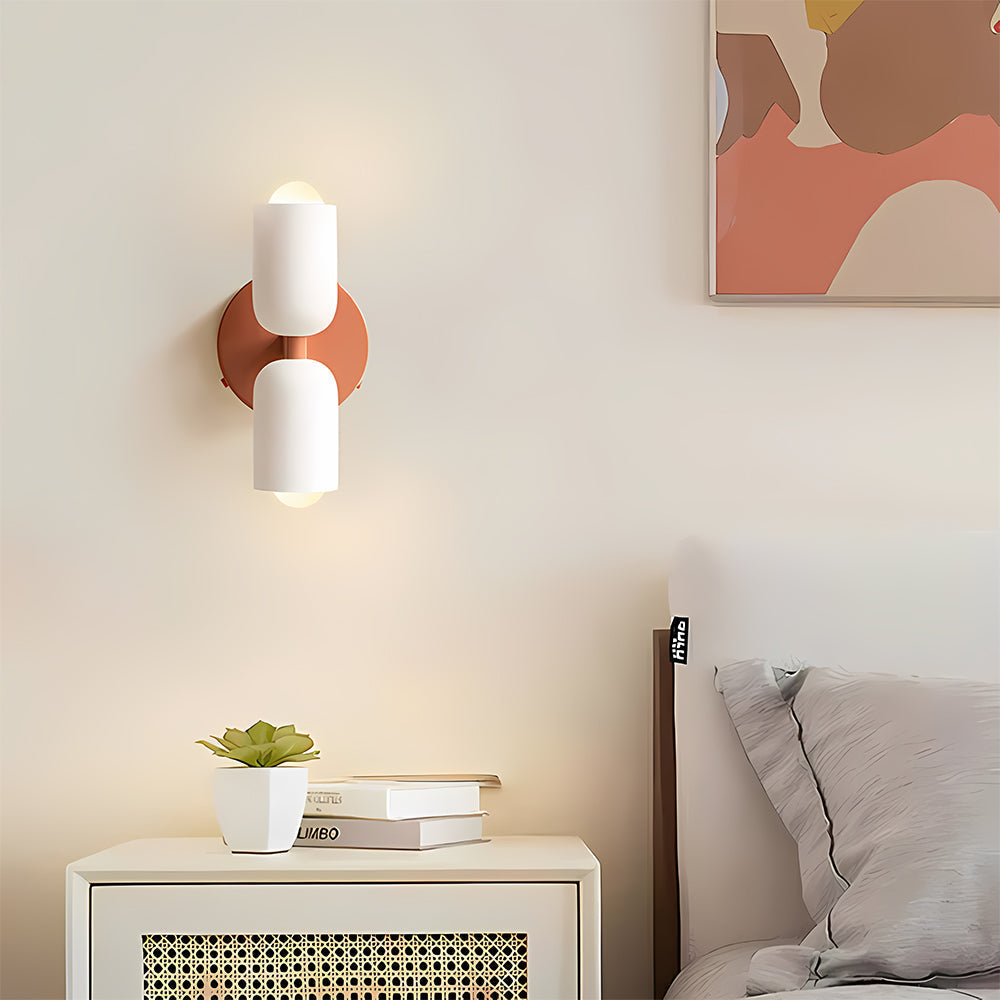 Iron & Glass Sconce Dual-Light Fixture for Bedroom Hallway Bathroom Parisian-Inspired Accent 10 in Tall E14 Socket 6 Finishes