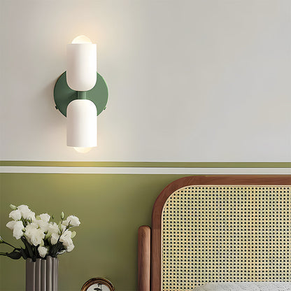 Iron & Glass Sconce Dual-Light Fixture for Bedroom Hallway Bathroom Parisian-Inspired Accent 10 in Tall E14 Socket 6 Finishes