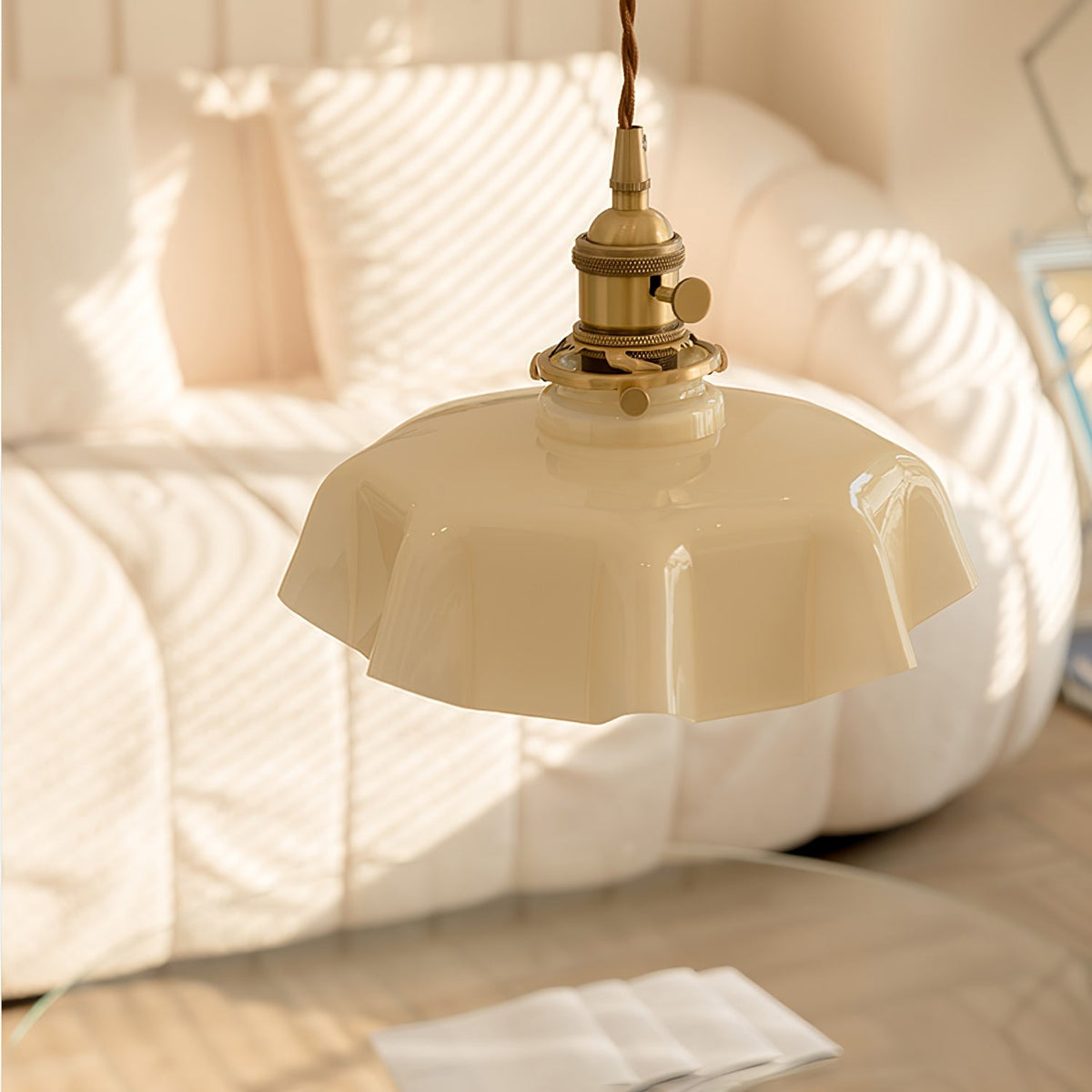 Hanging Ceiling Light Fixture Textured Dome Shade White Beige Pink Blue for Kitchen Island Dining Room Adjustable Height Indoor Pendant Lamp