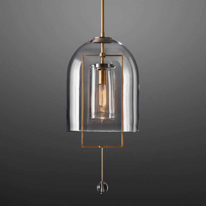 Modern Glass Globe Pendant Light with Adjustable Height – Brass, Bronze & Nickel Finish Options for Dining Room, Kitchen Island & Entryway