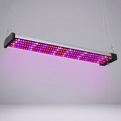 Overhead LED Plant Light Panel Dimmable Pull-Chain Full-Spectrum Hanging Fixture for Indoor Herb Gardens Vegetables Seedlings Adjustable Hei