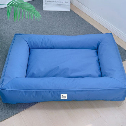 Raised-Edge Bolster Dog Bed with Joint-Relief Foam & Liquid-Proof Cover for Large Breeds