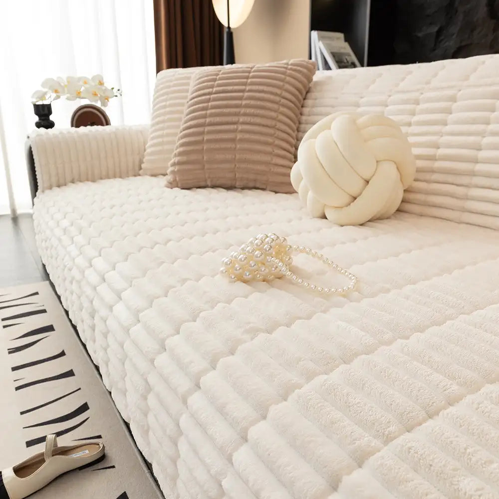 Quilted Furniture Protector with Moisture Barrier Non-Skid Backing for Couch Loveseat Chair Pet-Friendly Machine Washable Soft Flannel