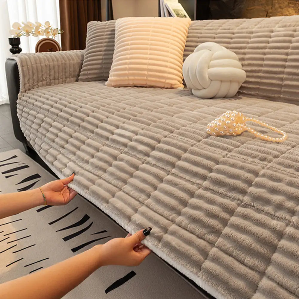 Quilted Furniture Protector with Moisture Barrier Non-Skid Backing for Couch Loveseat Chair Pet-Friendly Machine Washable Soft Flannel
