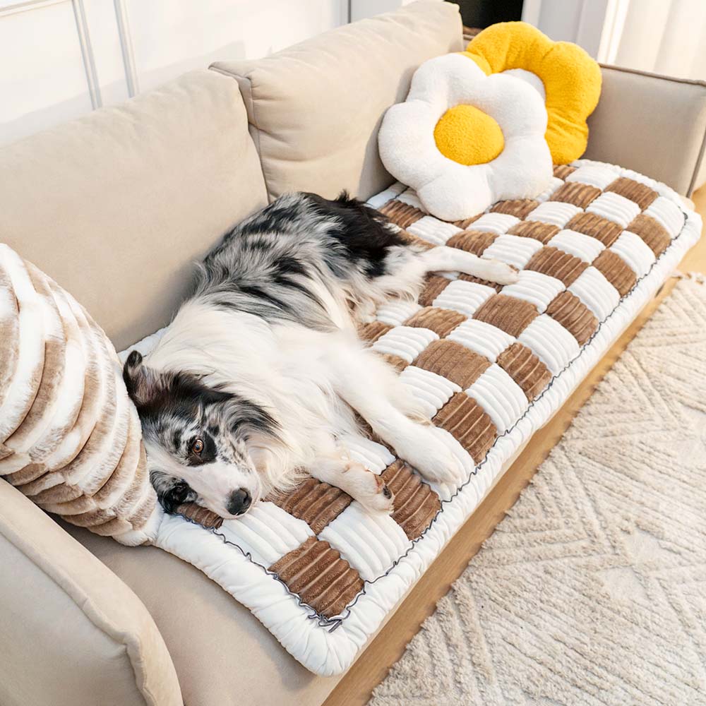 Chenille Pet Blanket with Non-Slip Backing – Plush Furniture Protector for Dogs & Cats – Machine Washable Couch Cover