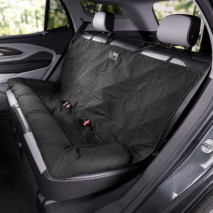 Padded Pet Car Seat Cover Protector with Bolsters for Back Seat – Quilted Waterproof Auto Bench Liner for Dogs & Cats