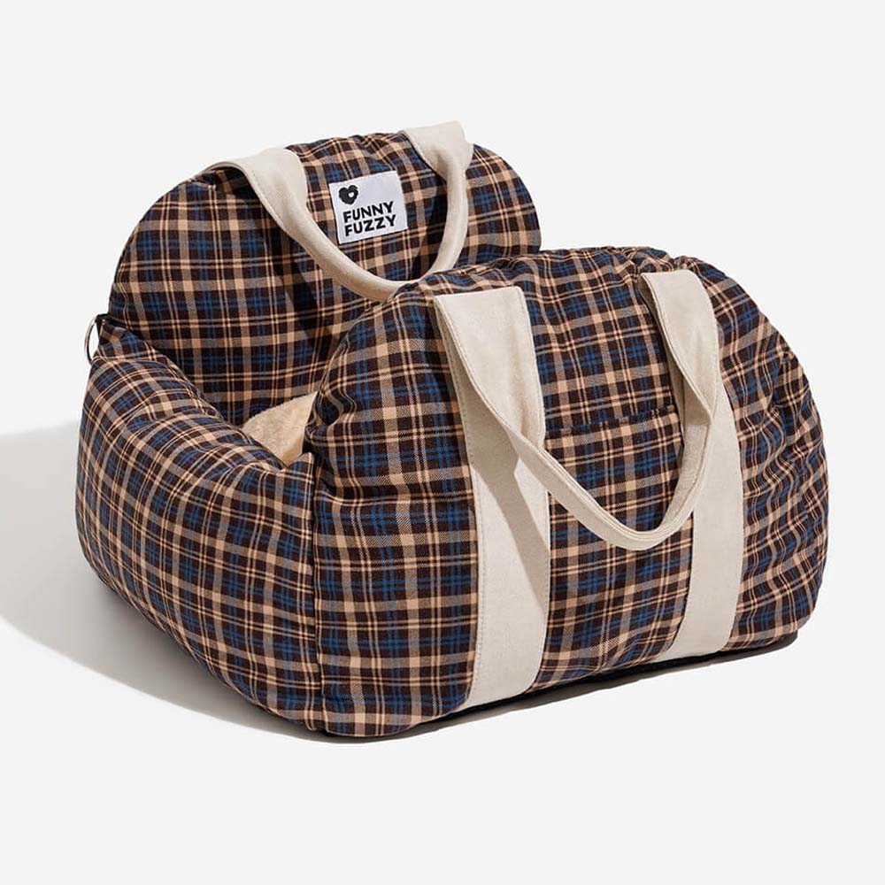 Portable Pet Carrier Booster Seat with Safety Harness and Washable Cover for Small Dogs