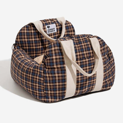 Portable Pet Carrier Booster Seat with Safety Harness and Washable Cover for Small Dogs