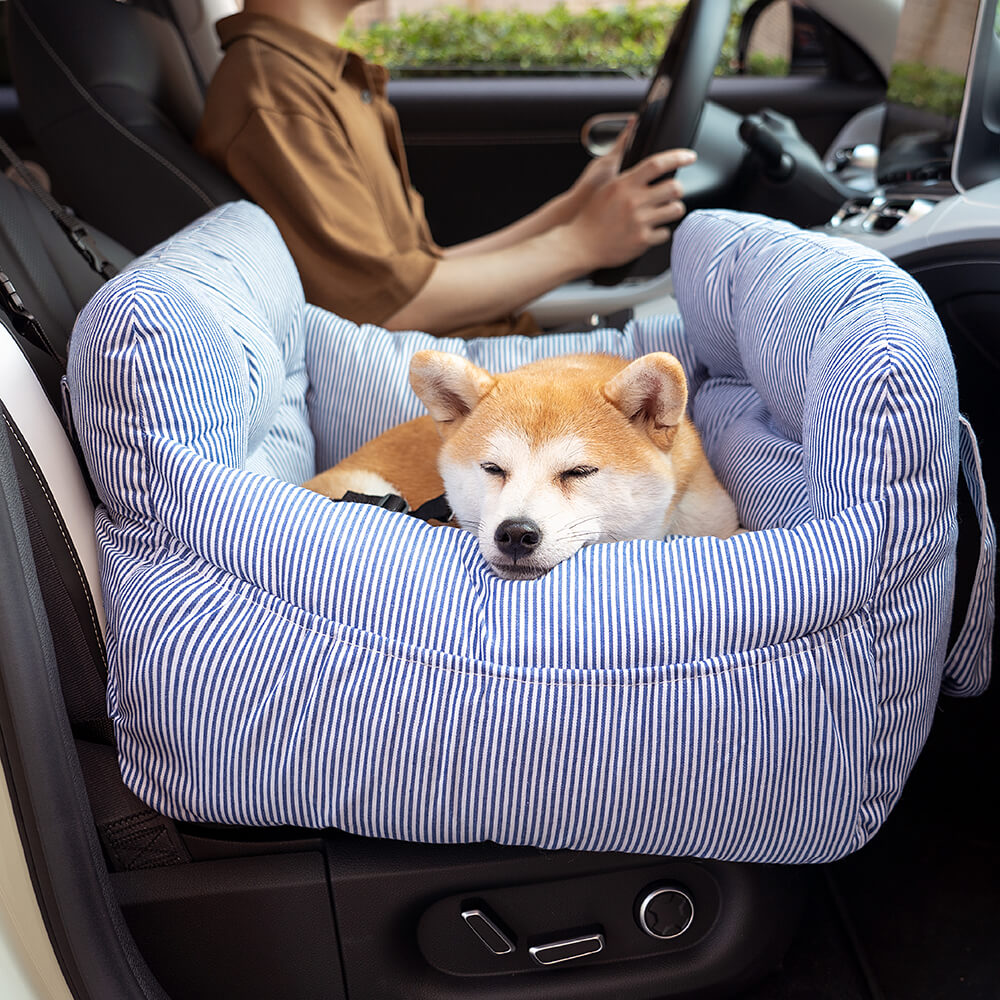 Dog Car Seat Booster Bed for Large Pets – Portable Travel Carrier with Shoulder Strap, Washable Cotton Cushion for SUV Truck Sedan – Safe