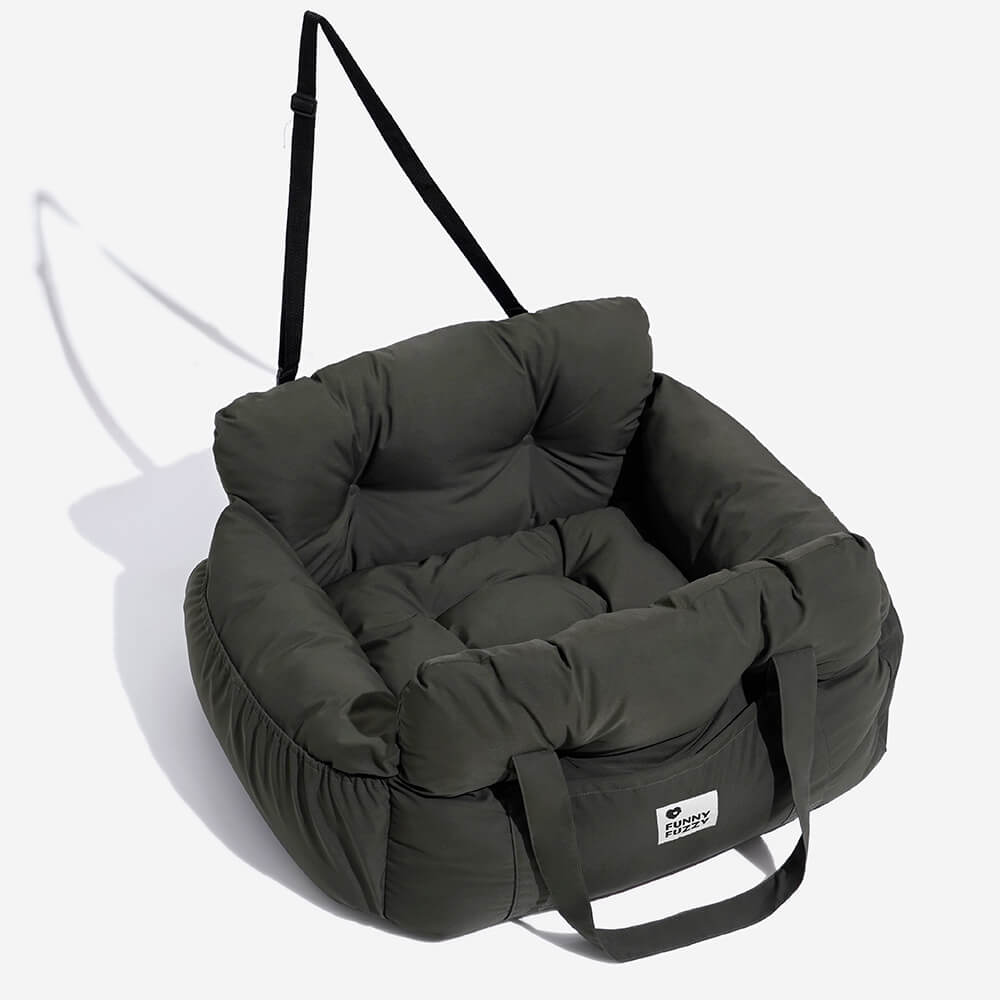 Dog Car Seat Booster Bed for Large Pets – Portable Travel Carrier with Shoulder Strap, Washable Cotton Cushion for SUV Truck Sedan – Safe