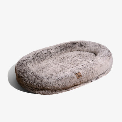 Round Bolster Pet Bed with Orthopedic Foam Support for Dogs | Raised Edge Calming Bed with Machine Washable Cover & Waterproof Liner