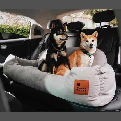 Padded Pet Car Seat Cover Protector with Bolsters for Back Seat – Quilted Waterproof Auto Bench Liner for Dogs & Cats
