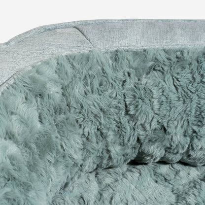 Round Bolster Pet Bed with Orthopedic Foam Support for Dogs | Raised Edge Calming Bed with Machine Washable Cover & Waterproof Liner