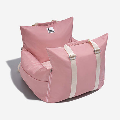 Portable Pet Carrier Booster Seat with Safety Harness and Washable Cover for Small Dogs