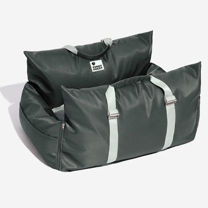 Portable Pet Carrier Booster Seat with Safety Harness and Washable Cover for Small Dogs