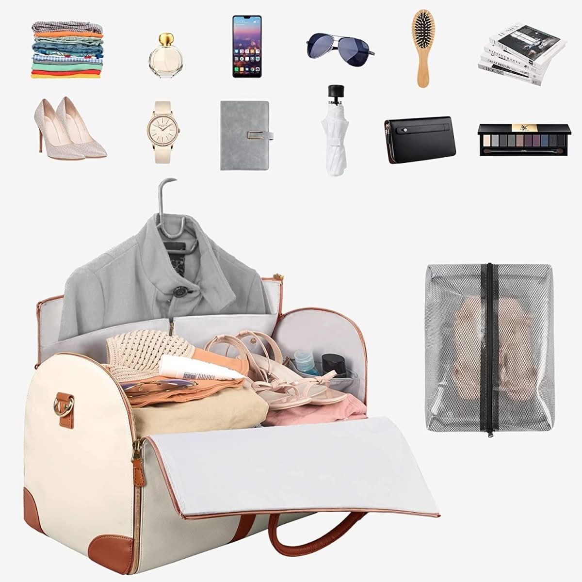 TRAVELHIDE – Foldable PU Leather Garment Bag for Stylish Travel