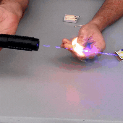 Rechargeable Flashlight Laser Torch Light, High Power Blue Laser Pointer for Camping and Fire Starting