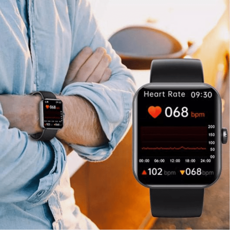 Health Tracker Smartwatch with Non-Invasive Glucose Trend Monitor & Heart Rate | Real-Time Vitals Display for Daily Wellness