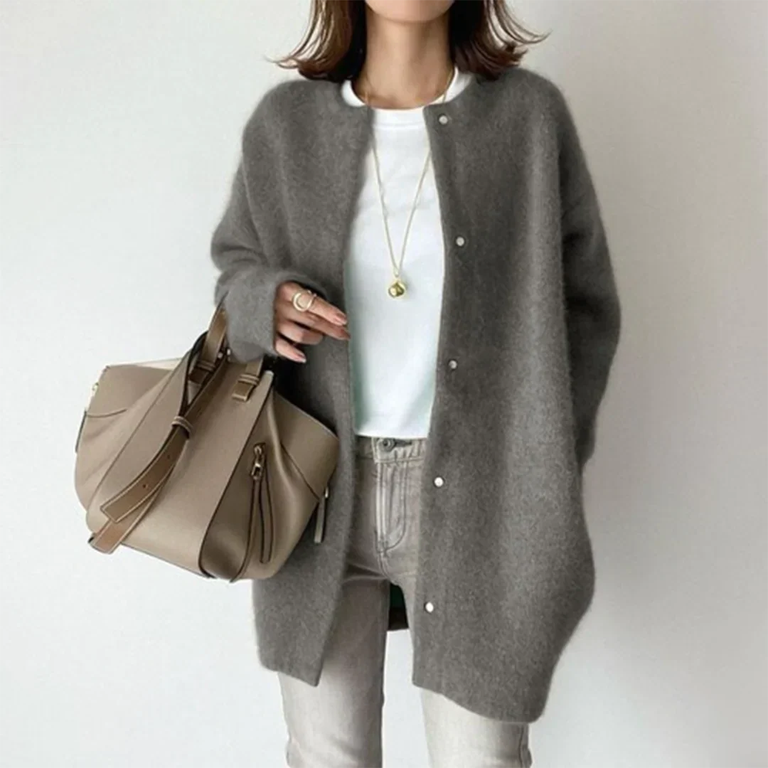 Long Sleeve Button-Front Cardigan Vest for Women – Lightweight Knit Sweater Jacket for Fall Winter Spring – Open Front Duster Coat