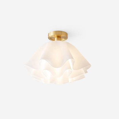 Flush Mount Acrylic Folded Ceiling Light 12 in White for Bedroom Living Room Hallway Modern E27 LED Fixture Home Decor Overhead Lighting