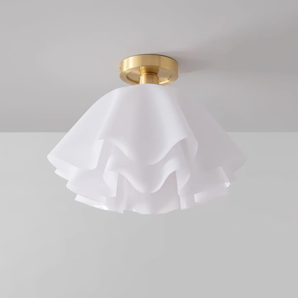 Flush Mount Overhead Light with Ribbed Polymer Shade and Metal Frame for Bedrooms, Hallways, Bathrooms | Home Lighting Fixture Dimmable Comp