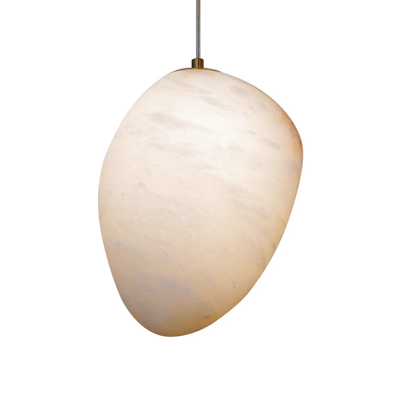 Alabaster Globe Drop Light for Kitchen Island 9 Inch Brass Ceiling Fixture for Dining Room Soft Glow Hanging Fixture Modern Farmhouse G9 Bas