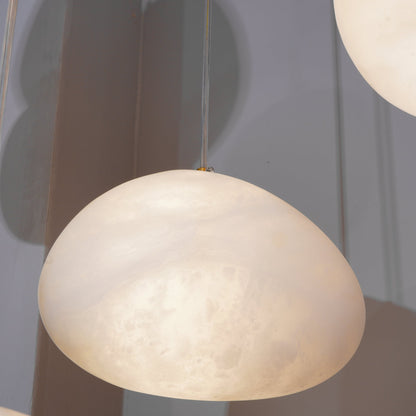Alabaster Globe Drop Light for Kitchen Island 9 Inch Brass Ceiling Fixture for Dining Room Soft Glow Hanging Fixture Modern Farmhouse G9 Bas