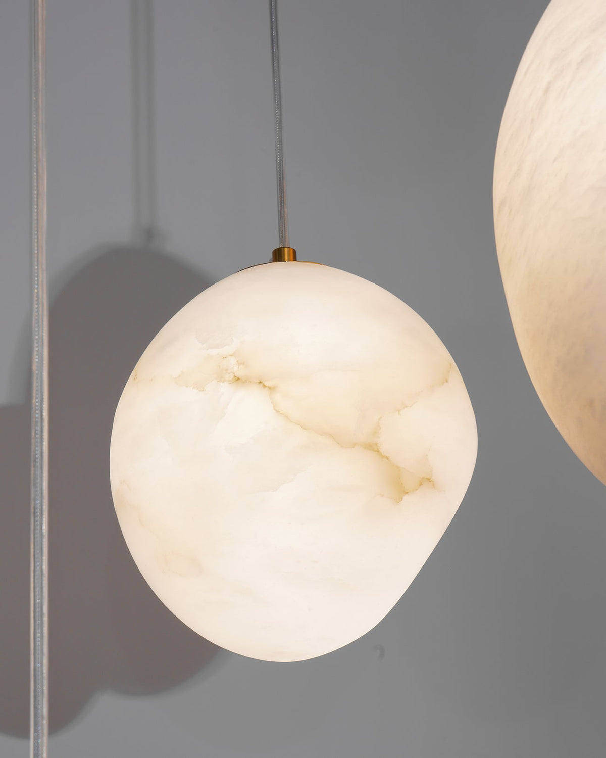 Alabaster Globe Drop Light for Kitchen Island 9 Inch Brass Ceiling Fixture for Dining Room Soft Glow Hanging Fixture Modern Farmhouse G9 Bas