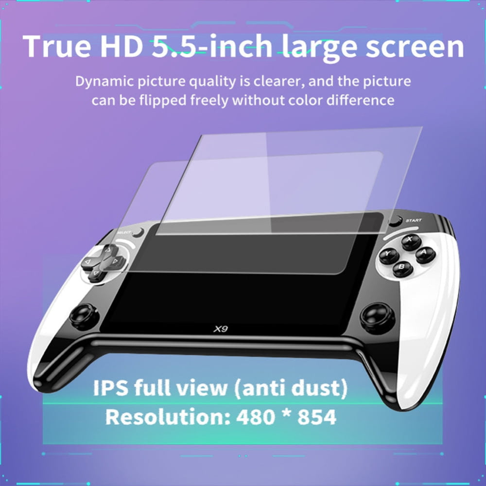 Portable Gaming Device with 10,000 Built-In Games, 5.5 Inch HD Screen for Kids & Travel