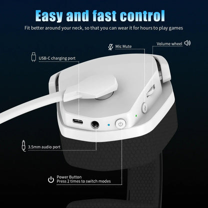 Ortekor Gaming Headset | Wireless Gaming Headset with Noise Reduction & Built-In Microphone | Comfortable Over-Ear Design for Immersive Gameplay