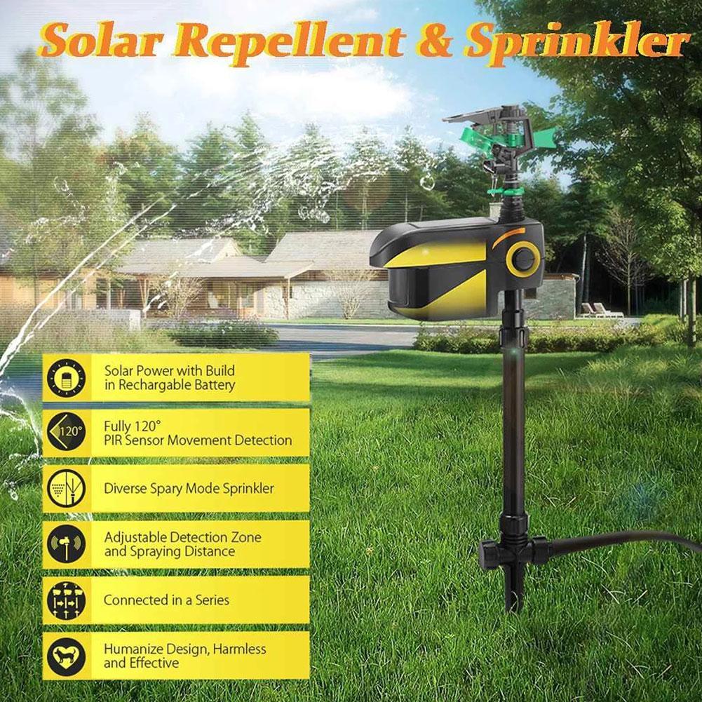 Garden Guardian | Motion Activated Sprinkler with Solar Power & Custom Sensitivity | Effective Animal Deterrent for Peaceful Gardens