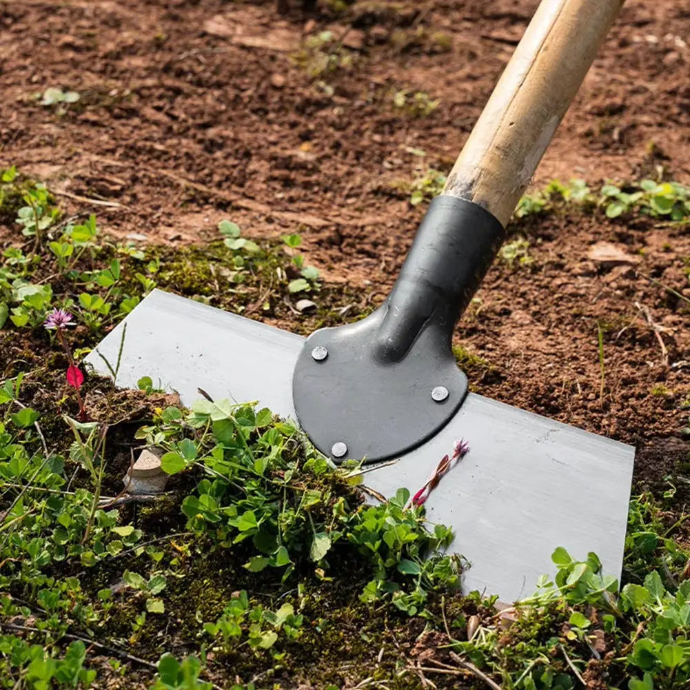 Push-Pull Scraper Hoe with Manganese Steel Blade for Weeding Pavers, Driveways & Patios | Heavy-Duty Wood Handle Garden Weeder Tool for Remo
