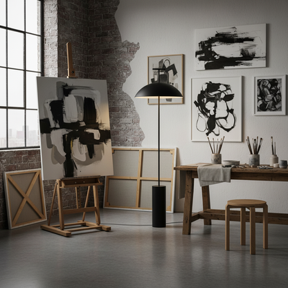 Adjustable Steel & Wood Standing Lamp 5 ft Tall for Reading Nooks Modern Living Room Bedroom Task Light Three Finishes