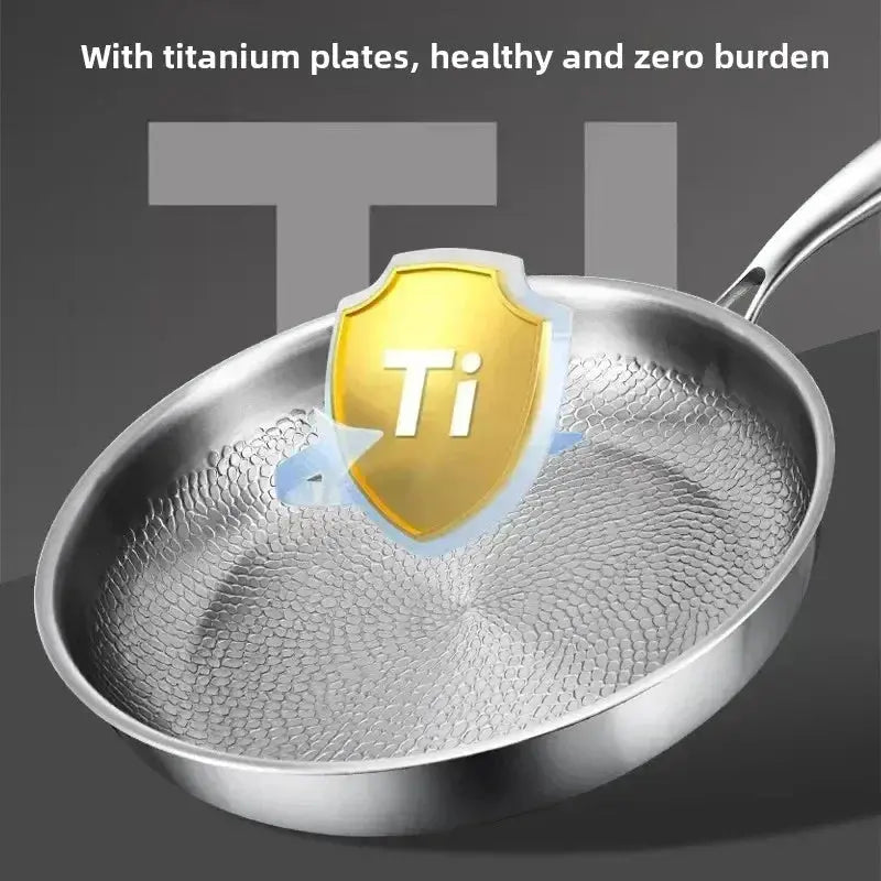 Nonstick Frying Pan Hammered Titanium Coating for Induction Gas Electric 11 in 12 in Skillet Even Heat Distribution PFOA-Free Scratch-Resist
