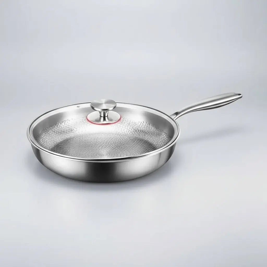 Nonstick Frying Pan Hammered Titanium Coating for Induction Gas Electric 11 in 12 in Skillet Even Heat Distribution PFOA-Free Scratch-Resist