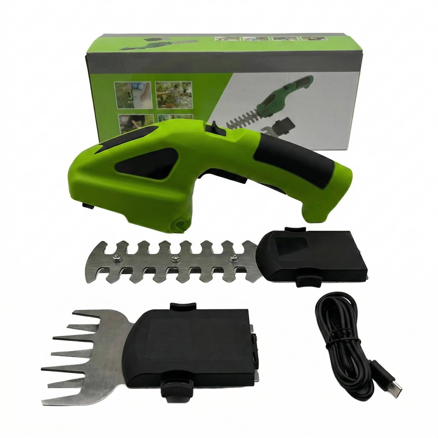 Powerful Battery Hedge Trimmer and Grass Cutter with 2 Blades